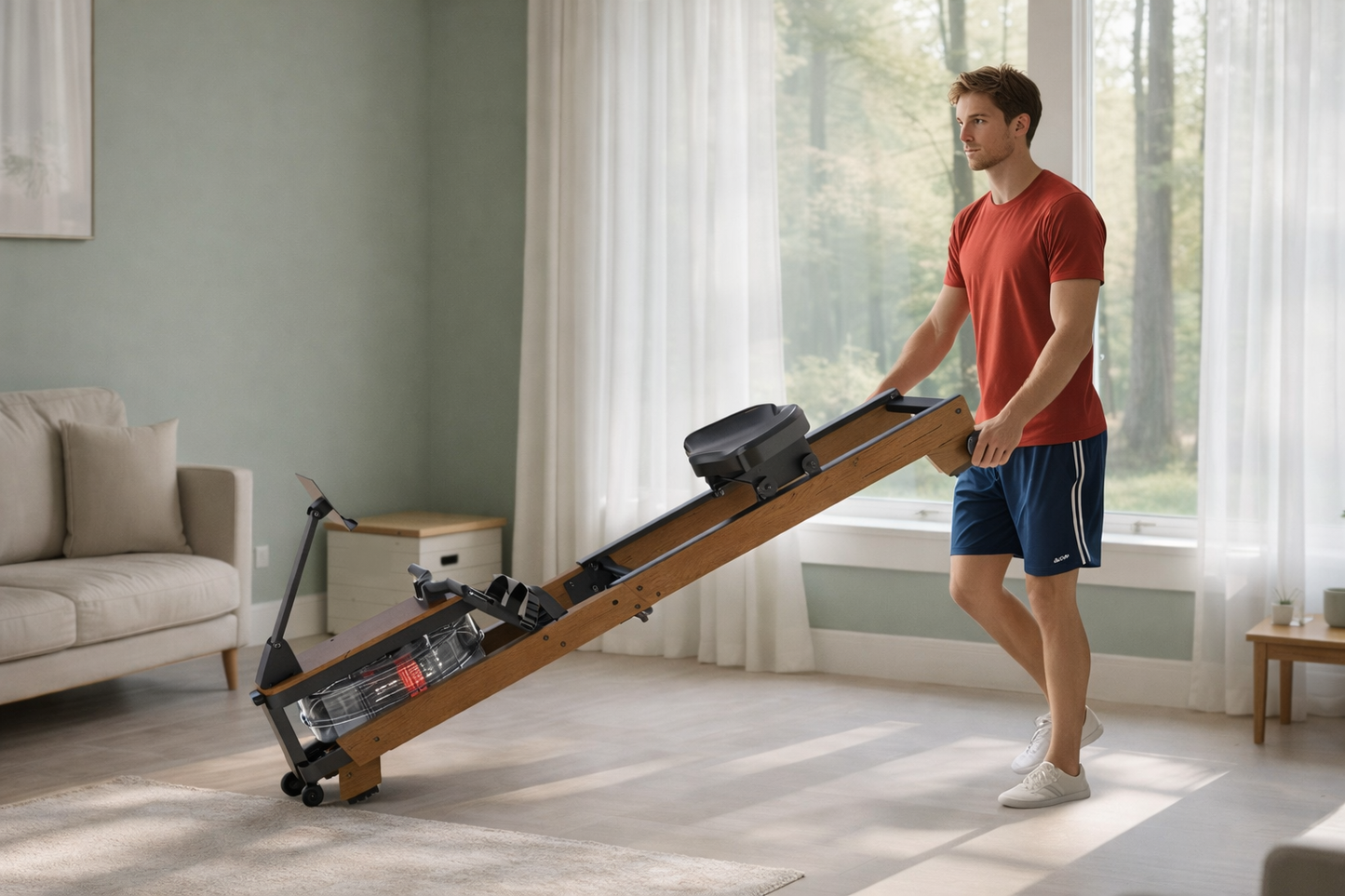 Rameur design pour entraînement à domicile