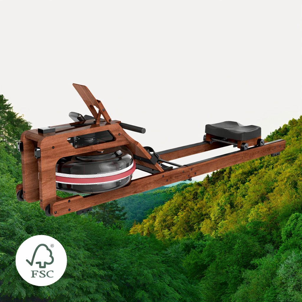 Rameur à eau pliable en chêne massif – OsloRow Nordic