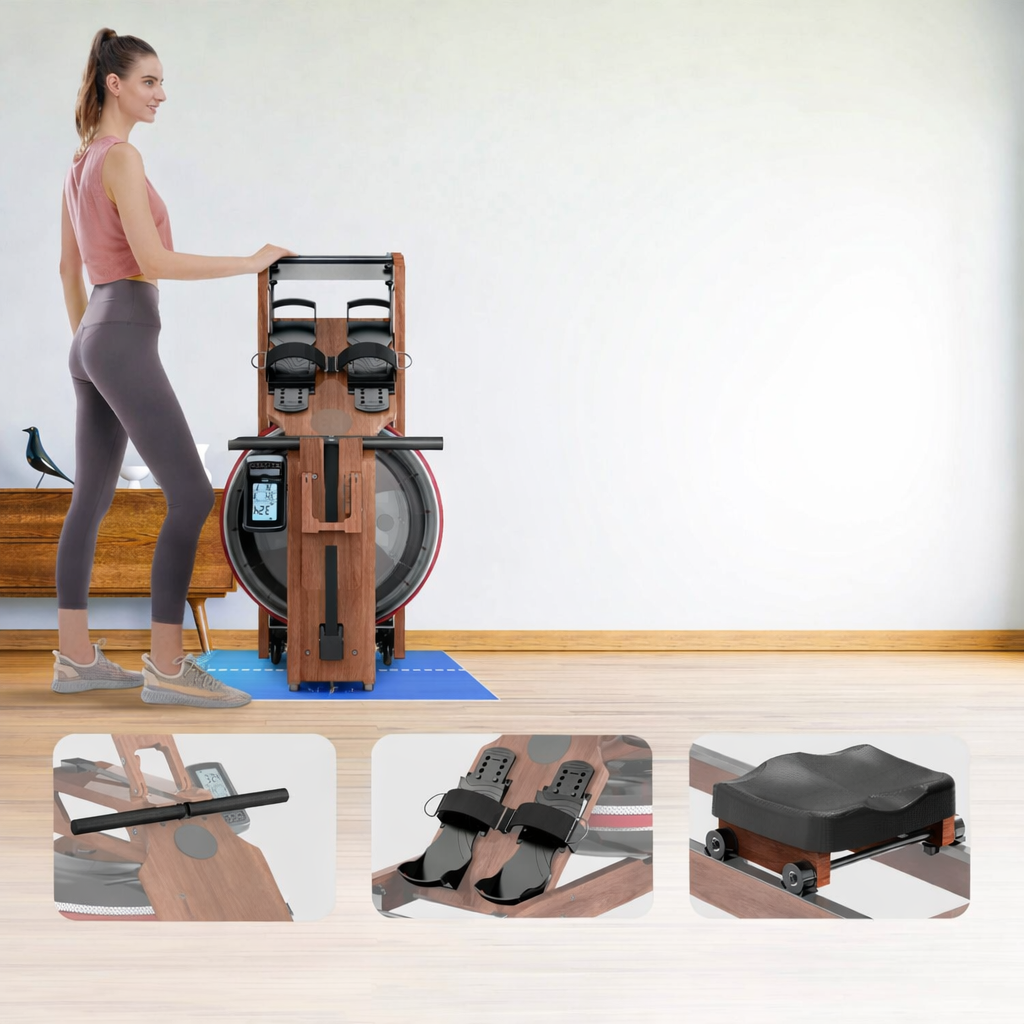 Rameur à eau pliable en chêne massif – OsloRow Nordic